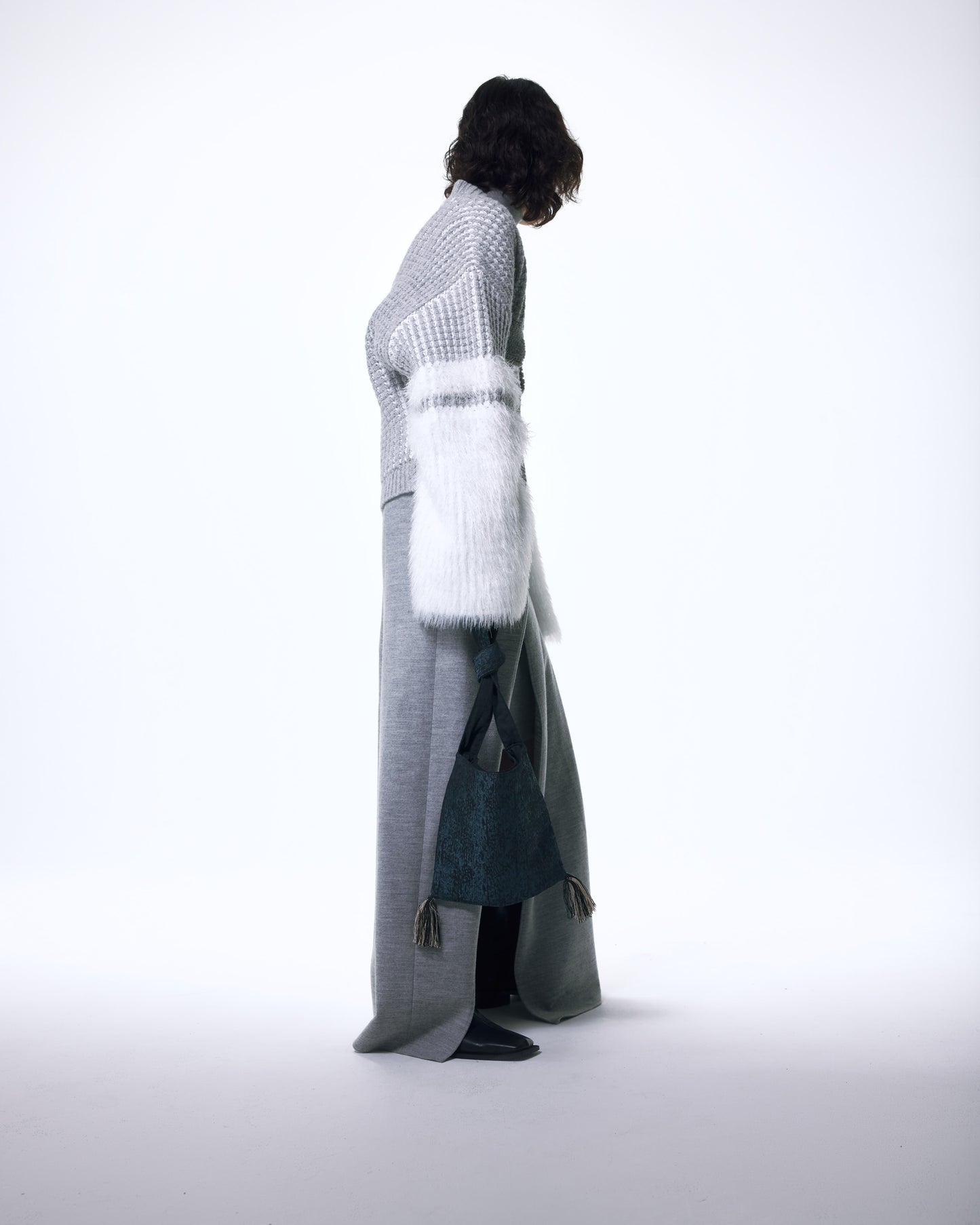 EBONY×DIDION. フリンジショルダーポシェット ”Water Jacquard” White