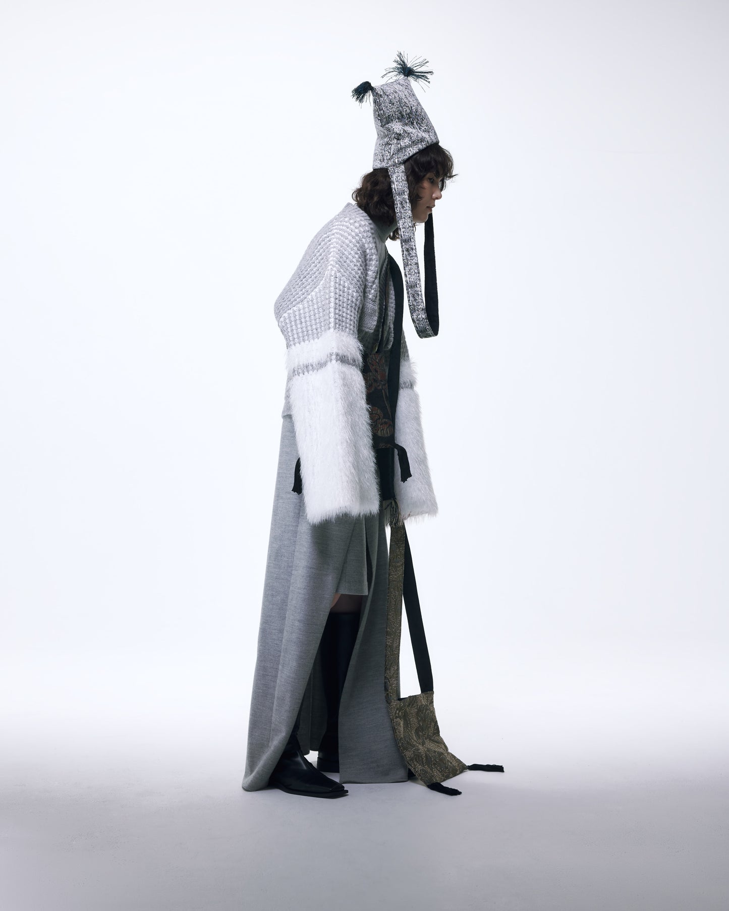 EBONY×DIDION. フリンジショルダーポシェット ”Water Jacquard” White