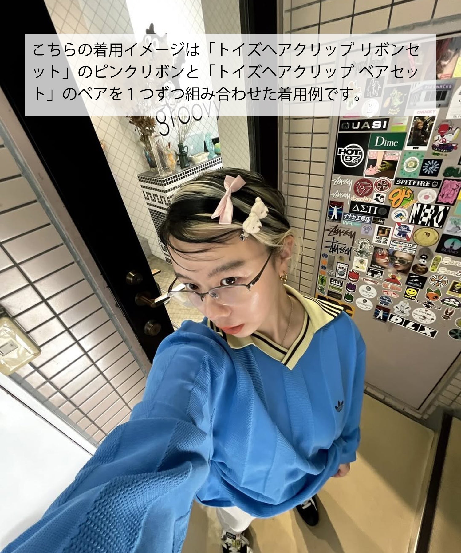 ー品販売 hood ヘアクリップ未使用ステッカーおまけ付き