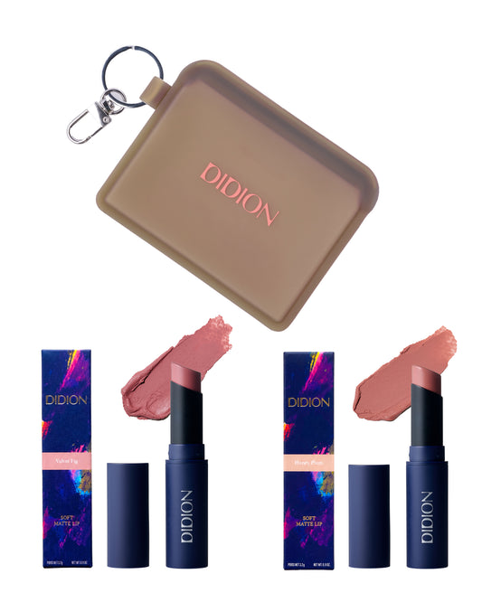DIDION . SILICONE POUCH＋SOFT MATTE LIP SET